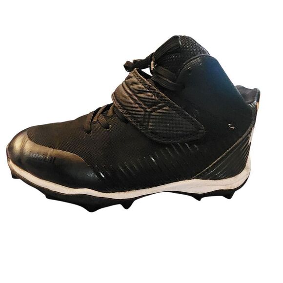 Riddell Heater Mid Strap Football Cleat Black White Kids Youth Size 2 - Picture 7 of 14